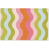 MuchoWow Deurmat 90x60 cm - Droogloopmat Banen - Golven - Kleurrijk - Verticaal - Mat voor binnen - Schoonloopmat - Deurmatten met print - Inloopmat