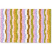 MuchoWow Deurmat 60x40 cm - Droogloopmat lijnen - Golven - Pastelkleuren - Patroon - Mat voor binnen - Schoonloopmat - Deurmatten met print - Inloopmat