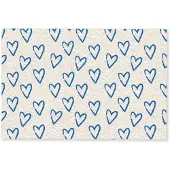 MuchoWow Deurmat 60x40 cm - Droogloopmat Hartjes patroon - Blauw - Beige - Liefde - Mat voor binnen - Schoonloopmat - Deurmatten met print - Inloopmat