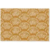 MuchoWow Deurmat 90x60 cm - Droogloopmat Waaierachtige motieven - Geel - Vintage - Mat voor binnen - Schoonloopmat - Deurmatten met print - Inloopmat
