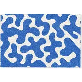 MuchoWow Deurmat 90x60 cm - Droogloopmat Vormen - Abstract - Blauw - Golven - Mat voor binnen - Schoonloopmat - Deurmatten met print - Inloopmat