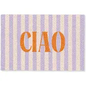 MuchoWow Deurmat 90x60 cm - Droogloopmat Ciao - Quote - Pastel - Strepen - Mat voor binnen - Schoonloopmat - Deurmatten met print - Inloopmat