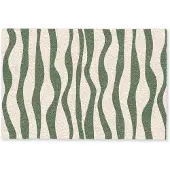 MuchoWow Deurmat 60x40 cm - Droogloopmat Golvende lijnen - Beige - Groen - Strepen - Abstract - Mat voor binnen - Schoonloopmat - Deurmatten met print - Inloopmat