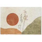 MuchoWow Deurmat 60x40 cm - Droogloopmat Zon - Abstract - Takken - Oranje - Mat voor binnen - Schoonloopmat - Deurmatten met print - Inloopmat