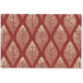 MuchoWow Deurmat 90x60 cm - Droogloopmat Bladeren - Rood - Elegant - Mat voor binnen - Schoonloopmat - Deurmatten met print - Inloopmat