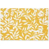 MuchoWow Deurmat 60x40 cm - Droogloopmat Bladeren - Takken - Geel - Mat voor binnen - Schoonloopmat - Deurmatten met print - Inloopmat
