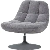 Woood Elvi Draaifauteuil - Chenille Structuur - Lichtgrijs - 81x73x84