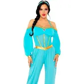 Leg avenue - Desert Princess Halter Jumpsuit Kostuum - L - Turquoise