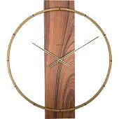 Nextime NE-3195BR Wandklok 50.8x58.2x4.3, Hout/Steel, Bruin