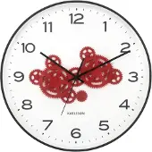 Karlsson wandklok open gear black & bright red- Ø40cm