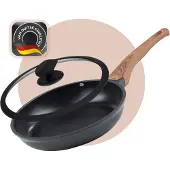 Rosmarino Koekenpan 24cm met glazen deksel - Inductie - Zwart