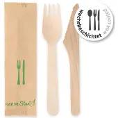Nature Star bestek-set berkenhout 2-delig, 50 stuks