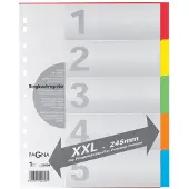 Pagna tabbladen karton A4, 5-delig, extra breed