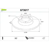 Valeo 673617 Remschijf