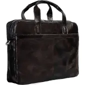 Tony Perotti Leren Laptoptas 14 inch van Gogh 2-vaks Zwart