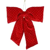 Edelman Kerststrik | polyester | rood met glitters | 50cm