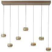 Paul Neuhaus 7L eettafel hanglamp Pure Falling Rings bronce