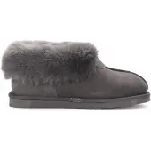 Infinity Leather Dames schapenvacht suède enkellaarsjes grijs instapper winter - Glacier