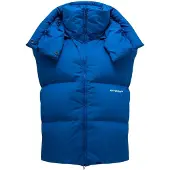 OFF-WHITE Gebroken wit Bouce gilet met capuchon, pauwblauw donsjack