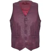 Infinity Leather Bruinen lederen vest formeel traditioneel giletvest