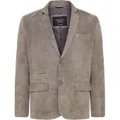 Infinity Leather Heren Grijs Slim Geitensuède Italiaanse Blazer Jas-Somero