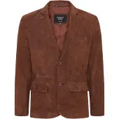 Infinity Leather Heren Bruin Slim Geitensuède Italiaanse Blazer Jas-Somero