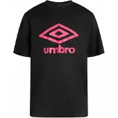 Umbro Groot Logo Heren Zwart/Roze T-Shirt