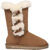 EVER AU Boots 'Ashy' kastanjebruin / wolwit
