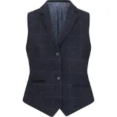 TruClothing Marineblauw, getailleerde tweed formeel gilet voor dames