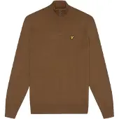Lyle & Scott effen katoenen Merino trui met kwartrits en wilde netel