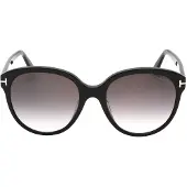 Tom Ford Gradient Smoke Lensed Glanzende zwarte plastic zonnebril