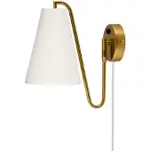 Globen Lighting Lou Wandlamp Wit / Geborsteld Messing - Wandlampen Bouclé White - 733565