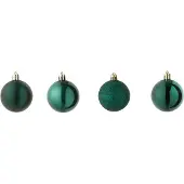 J-Line kerstbal - kunststof - groen - doos van 40