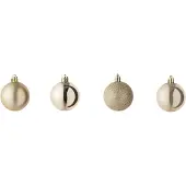 J-Line kerstbal - kunststof - champagne - doos van 40