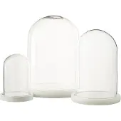 J-Line Decoratieve stolp - glas/hout - wit - large