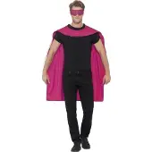 Smiffy Superhero cape met masker pink