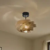 Domiluce Plafondlamp Vento, dimbaar, messing / goud, Woon-/ Eetkamer, metaal, Modern, plafondlamp