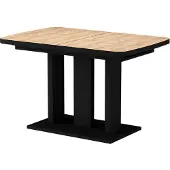 Vicco Eettafel Fenaro, Goudkleurig Eiken/Zwart, 120-160 x 80 cm 2 delen