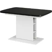 Vicco Eettafel Fenaro, Zwart/Wit, 120-160 x 80 cm met open compartimenten