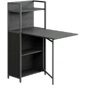 Vicco Bureau Savio Zwart 30-100 x 57 cm met opklapbaar tafelblad, Model 56376