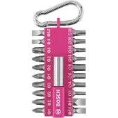Bosch Schroefbitset | Roze | Met Karabijnhaak | 21-delig - 2607012000