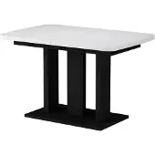 Vicco Eettafel Fenaro Wit/Zwart 120-160 x 80 cm 2 delen, Model 56593