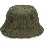 Sol Reversible Sherpa And Velvet Bucket Hat L03998 - Army/Shear Beige - S/M