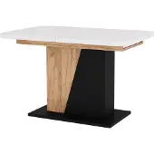 Vicco Eettafel Fenaro Wit/Goudkleurig Eiken 120-160 x 80 cm uitschuifbaar, Model 56583