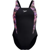 Speedo Damesbadpak Hyperback Splice Muscleback in Zwart