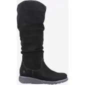 Hush puppies Lucinda Suède Dames Zwarte Laarzen