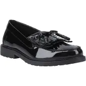 Hush puppies Verity Kiltie Leren Dames Zwarte Instappers