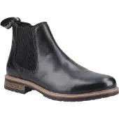 Hush puppies Russell Heren Zwarte Leren Laarzen