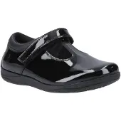 Hush puppies Caitlin T-Bar Meisjes Zwart Leren Schoenen
