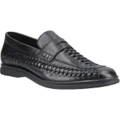 Hush puppies Bowie Leren Heren Zwarte Instappers